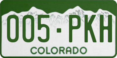 CO license plate 005PKH