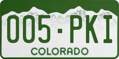 CO license plate 005PKI