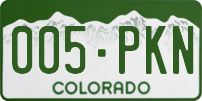CO license plate 005PKN