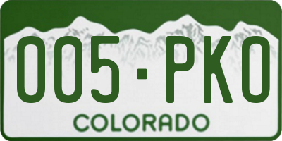 CO license plate 005PKO