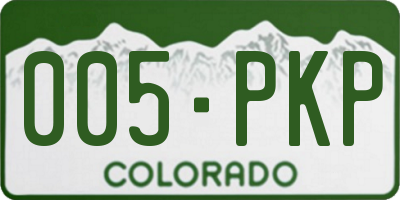 CO license plate 005PKP