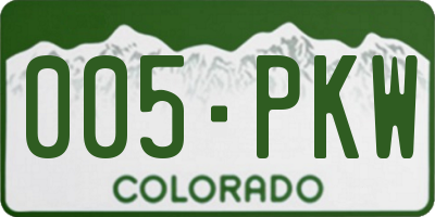 CO license plate 005PKW