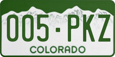 CO license plate 005PKZ