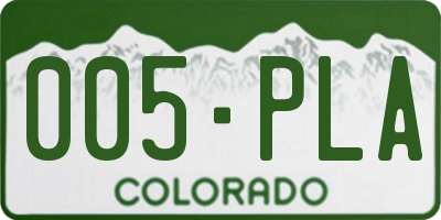 CO license plate 005PLA