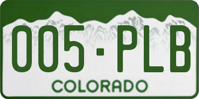 CO license plate 005PLB