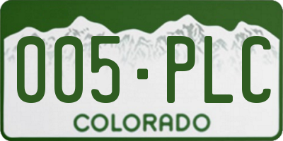 CO license plate 005PLC