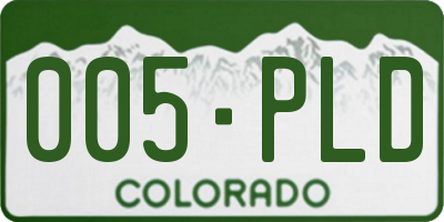 CO license plate 005PLD
