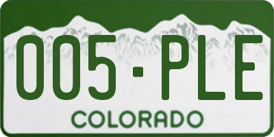 CO license plate 005PLE