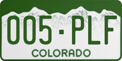 CO license plate 005PLF