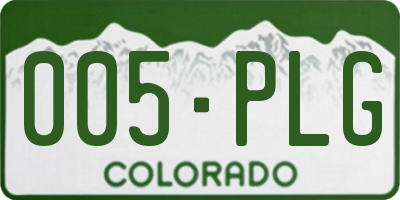 CO license plate 005PLG