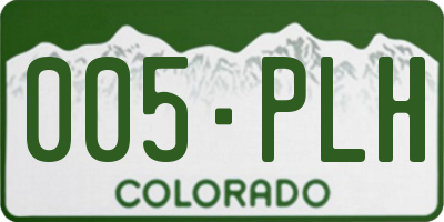 CO license plate 005PLH