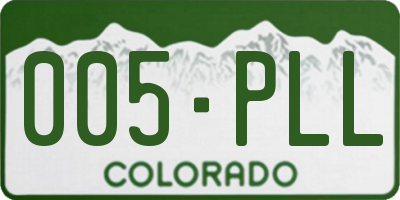 CO license plate 005PLL