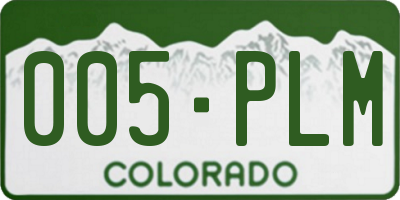 CO license plate 005PLM