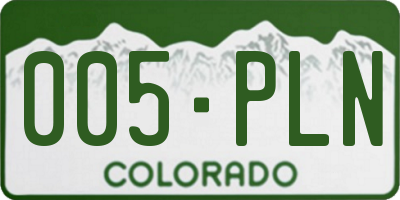 CO license plate 005PLN