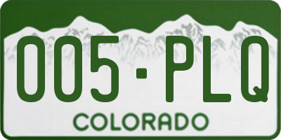 CO license plate 005PLQ