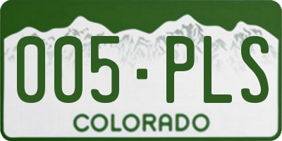 CO license plate 005PLS