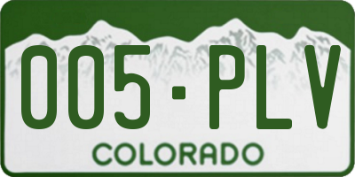 CO license plate 005PLV