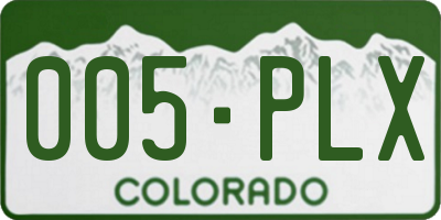 CO license plate 005PLX