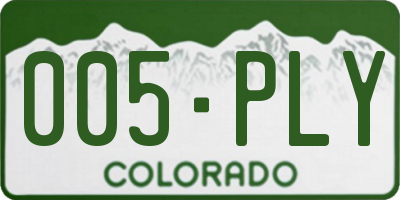 CO license plate 005PLY