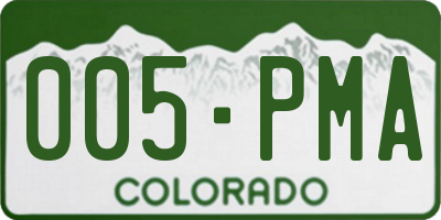 CO license plate 005PMA
