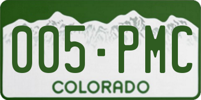CO license plate 005PMC