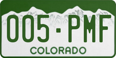 CO license plate 005PMF