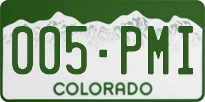 CO license plate 005PMI