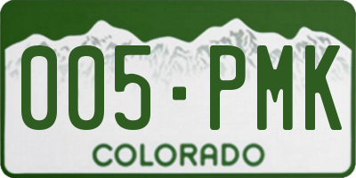 CO license plate 005PMK