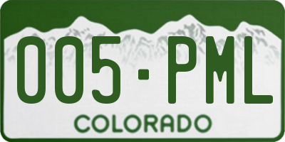 CO license plate 005PML