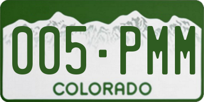 CO license plate 005PMM