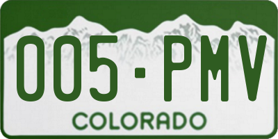 CO license plate 005PMV