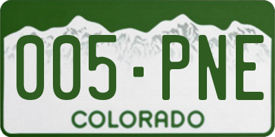 CO license plate 005PNE