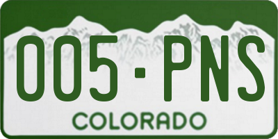 CO license plate 005PNS