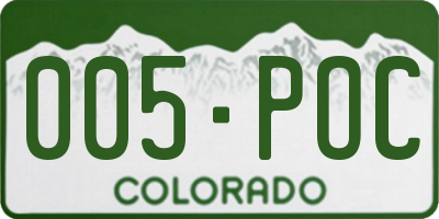 CO license plate 005POC