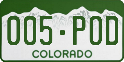 CO license plate 005POD