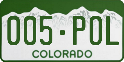 CO license plate 005POL