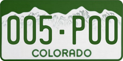 CO license plate 005POO