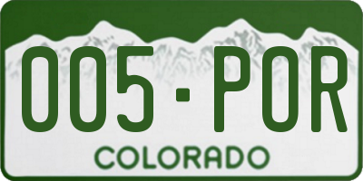 CO license plate 005POR