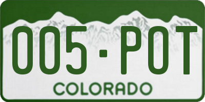 CO license plate 005POT