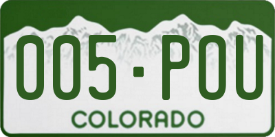 CO license plate 005POU