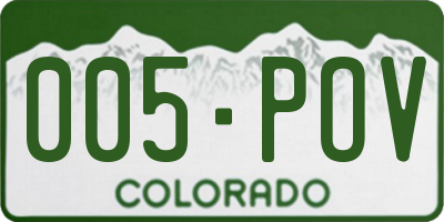 CO license plate 005POV
