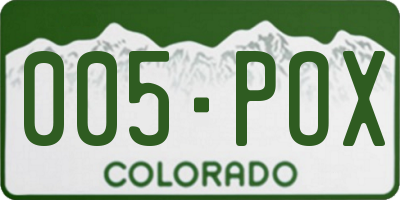 CO license plate 005POX