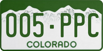 CO license plate 005PPC