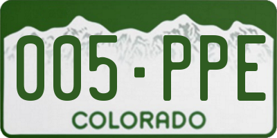 CO license plate 005PPE
