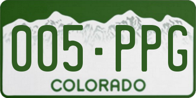 CO license plate 005PPG