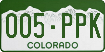 CO license plate 005PPK