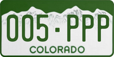 CO license plate 005PPP