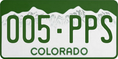 CO license plate 005PPS