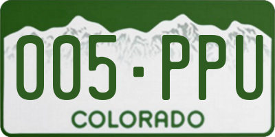 CO license plate 005PPU