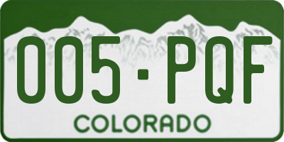 CO license plate 005PQF
